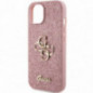Kryt Guess Fixed Glitter Big 4G na Apple iPhone 15 Růžový