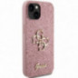 Kryt Guess Fixed Glitter Big 4G na Apple iPhone 15 Růžový