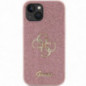 Kryt Guess Fixed Glitter Big 4G na Apple iPhone 15 Růžový