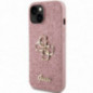 Kryt Guess Fixed Glitter Big 4G na Apple iPhone 15 Růžový