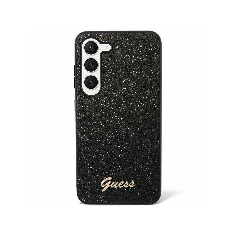 Kryt Guess Glitter Script na Samsung Galaxy S24 PLUS Černý