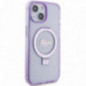 Kryt Guess Glitter Script Logo - Ring stand na Apple iPhone 15 Plus MagSAFE  Fialový (Purple)