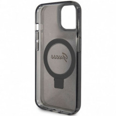 Kryt Guess Glitter Script Logo - Ring stand na Apple iPhone 15 MagSAFE  Černý