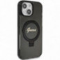 Kryt Guess Glitter Script Logo - Ring stand na Apple iPhone 15 Plus MagSAFE  Černý