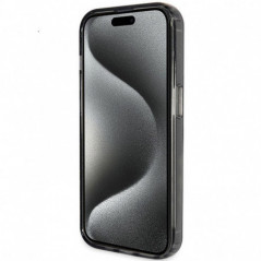 Kryt Guess Glitter Script Logo - Ring stand na Apple iPhone 15 Plus MagSAFE  Černý