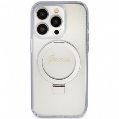 Kryt Guess Glitter Script Logo - Ring stand na Apple iPhone 15 Pro Max MagSAFE  Průhledný