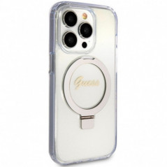 Kryt Guess Glitter Script Logo - Ring stand na Apple iPhone 15 Pro Max MagSAFE  Průhledný