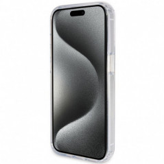 Kryt Guess Glitter Script Logo - Ring stand na Apple iPhone 15 Pro Max MagSAFE  Průhledný