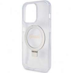 Kryt Guess Glitter Script Logo - Ring stand na Apple iPhone 15 Pro Max MagSAFE  Průhledný