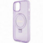 Kryt Guess Glitter Script Logo - Ring stand na Apple iPhone 15 MagSAFE  Fialový (Purple)