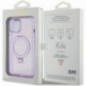 Kryt Guess Glitter Script Logo - Ring stand na Apple iPhone 15 MagSAFE  Fialový (Purple)