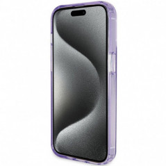 Kryt Guess Glitter Script Logo - Ring stand na Apple iPhone 15 Pro Max MagSAFE  Fialový (Purple)