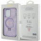 Kryt Guess Glitter Script Logo - Ring stand na Apple iPhone 15 Pro Max MagSAFE  Fialový (Purple)