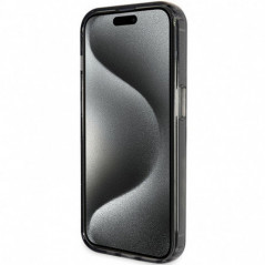 Kryt Guess Glitter Script Logo - Ring stand na Apple iPhone 15 Pro MagSAFE  Černý
