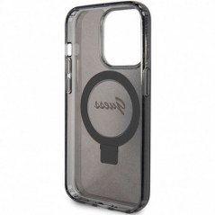 Kryt Guess Glitter Script Logo - Ring stand na Apple iPhone 15 Pro Max MagSAFE  Černý