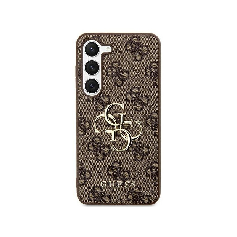Kryt Guess Leather 4G Metal Logo na Samsung Galaxy S24 PLUS Hnědý