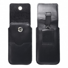 Univerzální pouzdro, Pouzdro na opasek ROYAL - Leather universal flap pocket na Samsung Galaxy A12 Černý