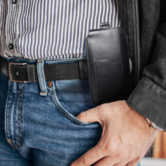 Univerzální pouzdro, Pouzdro na opasek ROYAL - Leather universal flap pocket na XIAOMI Redmi Note 10 Černý