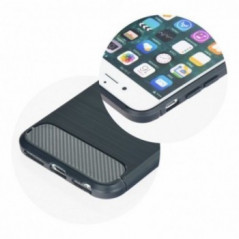 CARBON na Apple iPhone XS FORCELL Silikonový kryt, obal Černý