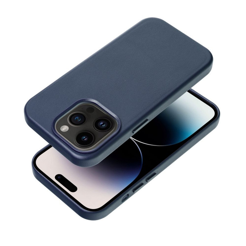 Kryt Leather Mag Cover na Apple iPhone 16 Pro Max Elegantní  MagSAFE  Indigový modrý