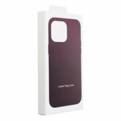 Kryt Leather Mag Cover na Apple iPhone 16 Elegantní  MagSAFE  Tmavě fialový (violet)