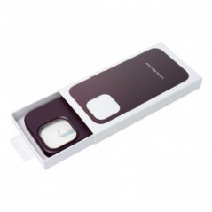 Kryt Leather Mag Cover na Apple iPhone 16 Elegantní  MagSAFE  Tmavě fialový (violet)
