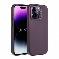 Kryt Leather Mag Cover na Apple iPhone 16 Pro Max Elegantní  MagSAFE  Tmavě fialový (violet)
