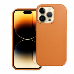Kryt Leather Mag Cover na Apple iPhone 16 Pro Elegantní  MagSAFE  Oranžový