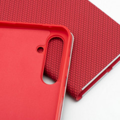 Peněženkové pouzdro LUNA Book Carbon na Samsung Galaxy A52s 5G Uhlíkové vlákno, Elegantní  Červený