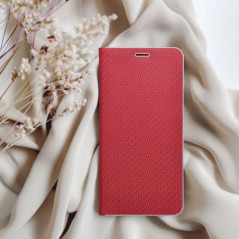 Peněženkové pouzdro LUNA Book Carbon na Samsung Galaxy A52s 5G Uhlíkové vlákno, Elegantní  Červený