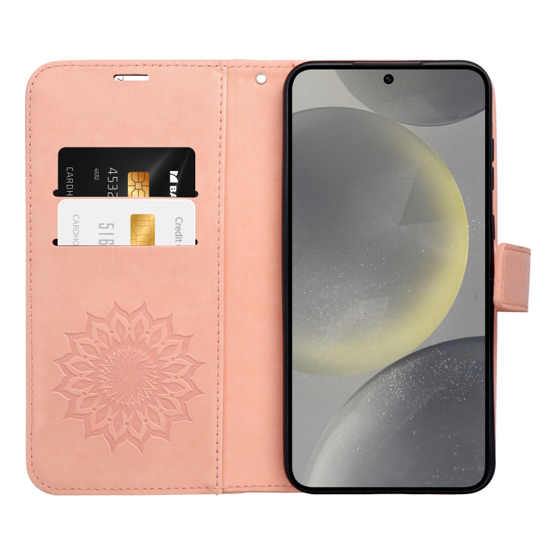 Peněženkové pouzdro MEZZO Book na Apple iPhone 16 Pro Světle broskvový