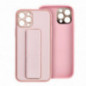 Kryt LEATHER Case Kickstand na Samsung Galaxy S24 FE Růžový