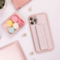 Kryt LEATHER Case Kickstand na Samsung Galaxy S24 FE Růžový