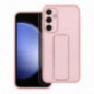 Kryt LEATHER Case Kickstand na Samsung Galaxy S24 FE Růžový