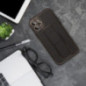 Kryt LEATHER Case Kickstand na Samsung Galaxy S24 FE Černý