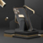 Kryt LEATHER Case Kickstand na Samsung Galaxy S24 FE Černý