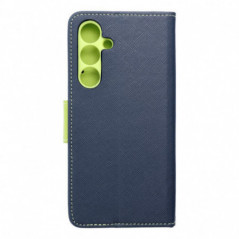 Peňaženkový obal Fancy Book na Samsung Galaxy S24 FE Námořnická modrá / Limetkovo zelený