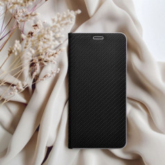 Peněženkové pouzdro LUNA Book Carbon na Samsung Galaxy S24 FE Uhlíkové vlákno, Elegantní  Černý