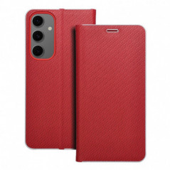 Peněženkové pouzdro LUNA Book Carbon na Samsung Galaxy S24 FE Uhlíkové vlákno, Elegantní  Červený