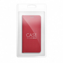 Peněženkové pouzdro LUNA Book Carbon na Samsung Galaxy S24 FE Uhlíkové vlákno, Elegantní  Červený
