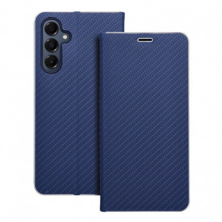 Peněženkové pouzdro LUNA Book Carbon na Samsung Galaxy A16 Uhlíkové vlákno, Elegantní  Modrý