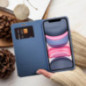 Peněženkové pouzdro LUNA Book Carbon na Apple iPhone 16 Uhlíkové vlákno, Elegantní  Modrý