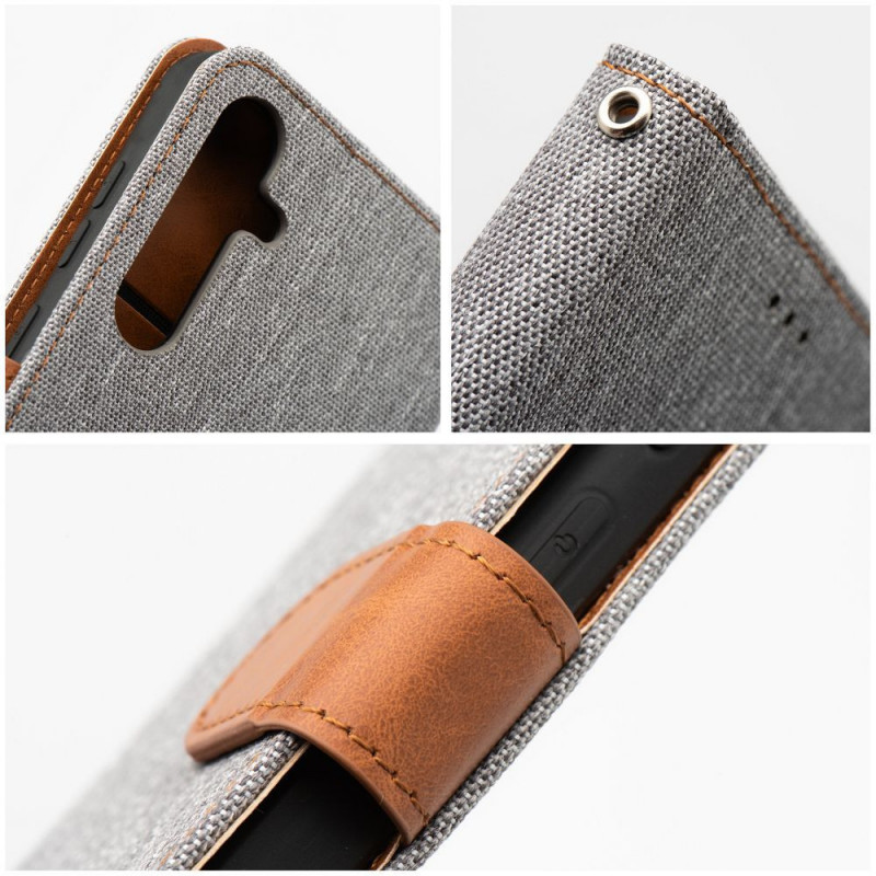Peněženkové pouzdro JEANS na Samsung Galaxy A51 5G Elegantní Šedý Peněženkové pouzdro JEANS na Samsung Galaxy A51 5G Elegantní Šedý
