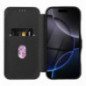Peněženkové pouzdro FOLIO Side Magnet na Apple iPhone 16 Elegantní, Karbonový vzor Černý Peněženkové pouzdro FOLIO Side Magnet na Apple iPhone 16 Elegantní, Karbonový vzor Černý