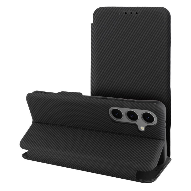 Peněženkové pouzdro FOLIO Side Magnet na Samsung Galaxy A26 Elegantní, Karbonový vzor Černý Peněženkové pouzdro FOLIO Side Magnet na Samsung Galaxy A26 Elegantní, Karbonový vzor Černý