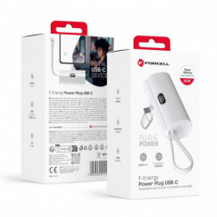 Forcell Power bank F-Energy Power Plug F5K3 5 000mAh pro typ C PD 20W bílá