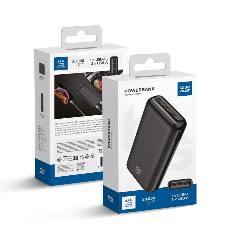 Blue Star Power bank W2015 20000 mAh 2.1A černá