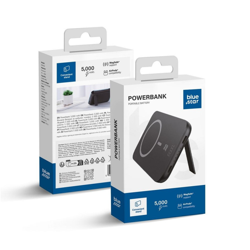 Blue Star Power bank W0553 5000 mAh 2A 5W černá Blue Star Power bank W0553 5000 mAh 2A 5W černá