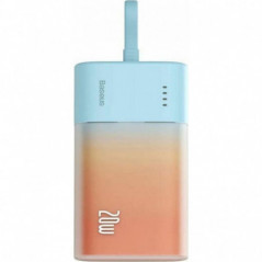 Baseus Power bank PPKDC05I 5200 mAh s vestavěným kabelem Lightning + kabel Typ C až Typ C PD QC 2,4A 20W modře oranžová