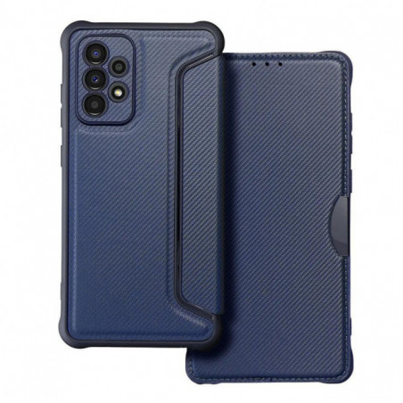 Peněženkové pouzdro Razor Book na Samsung Galaxy A53 5G Uhlíkové vlákno, Karbonový vzor  Modrý